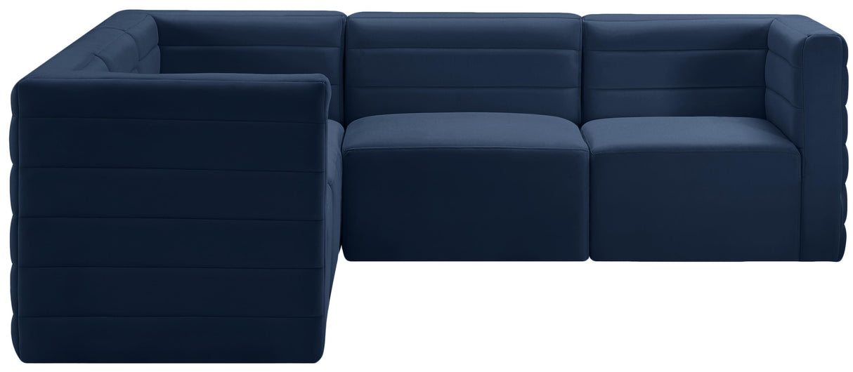 Quincy Navy Velvet Modular Sectional - galleria furniture outlet