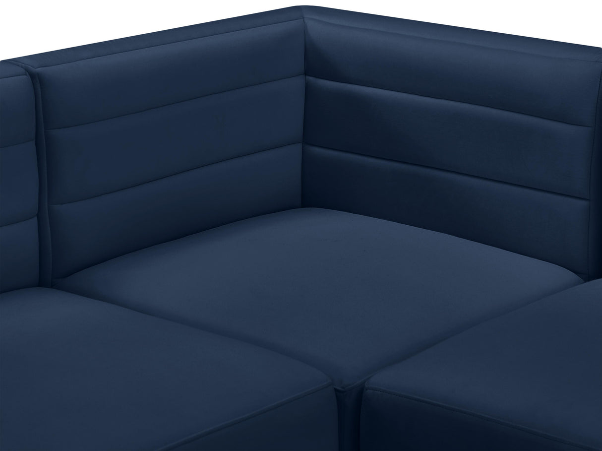 Quincy Navy Velvet Modular Sectional - galleria furniture outlet