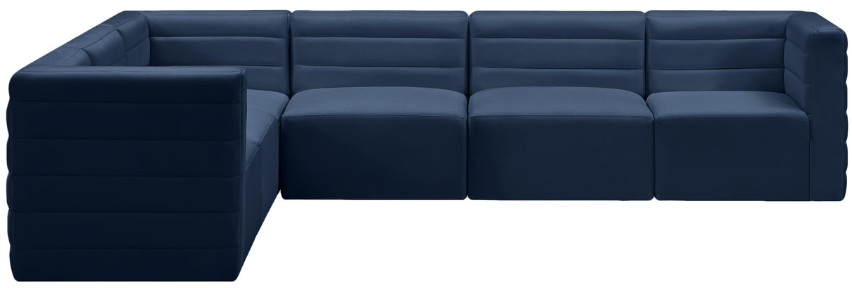 Quincy Navy Velvet Modular Sectional - galleria furniture outlet