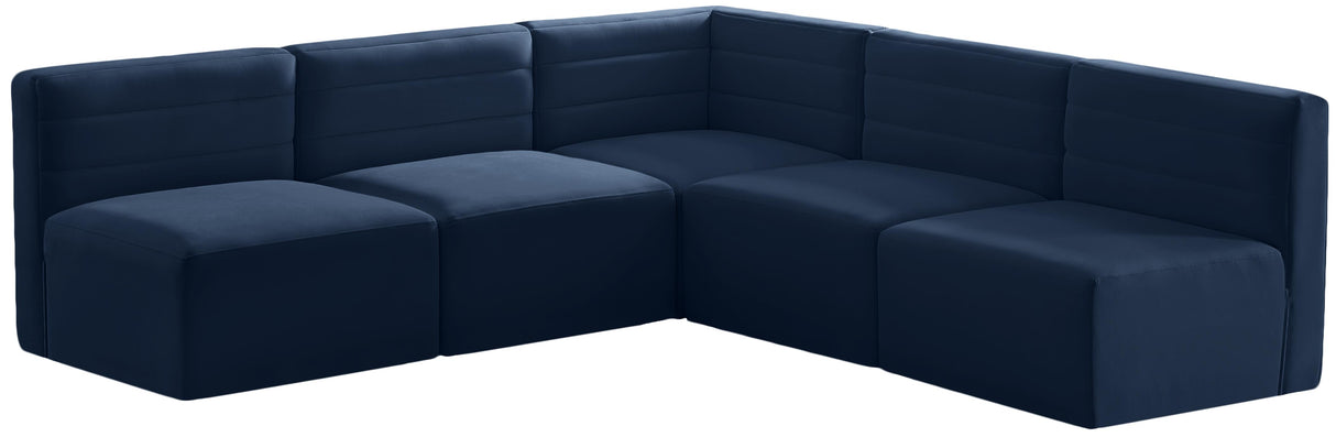 Quincy Navy Velvet Modular Sectional - galleria furniture outlet