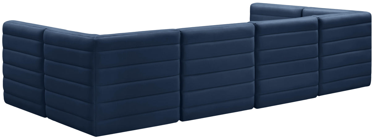 Quincy Navy Velvet Modular Sectional - galleria furniture outlet
