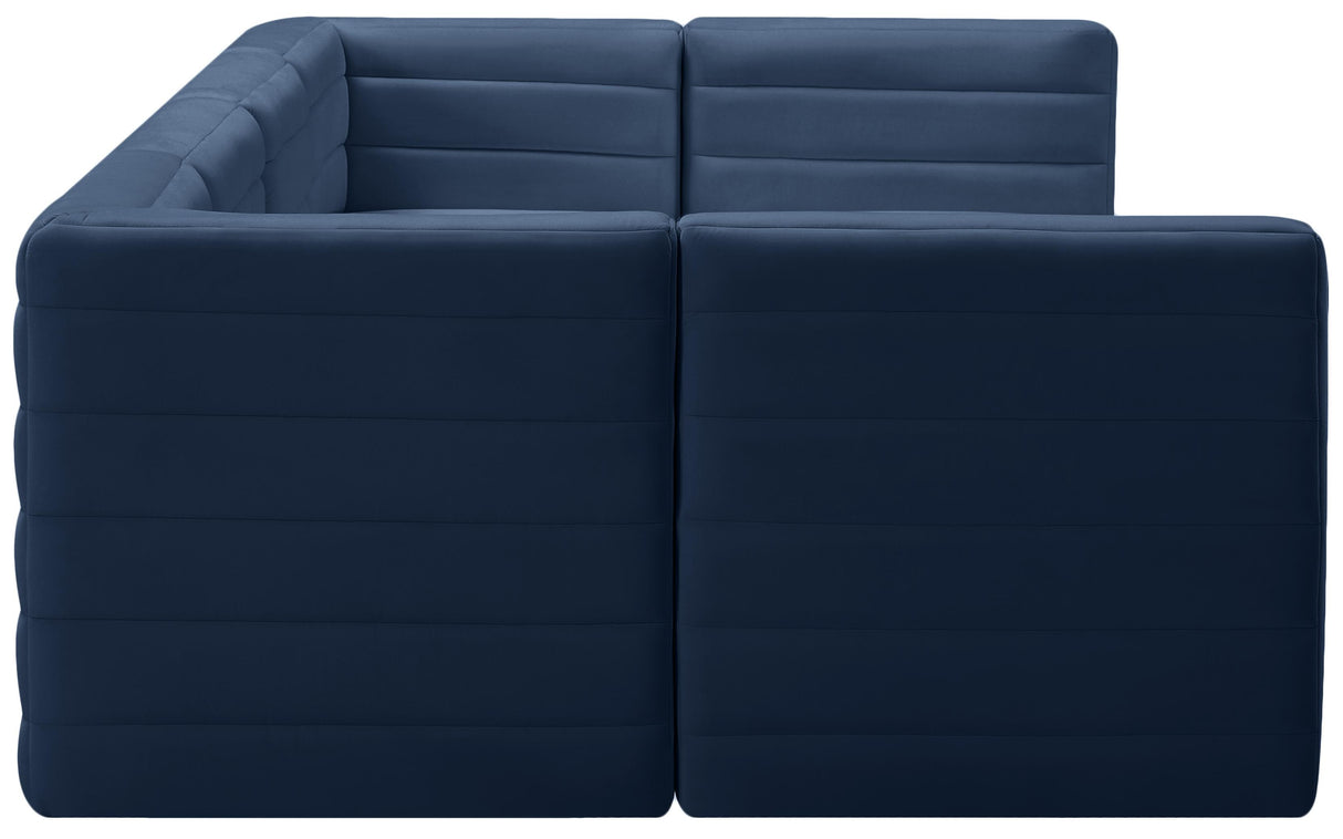 Quincy Navy Velvet Modular Sectional - galleria furniture outlet