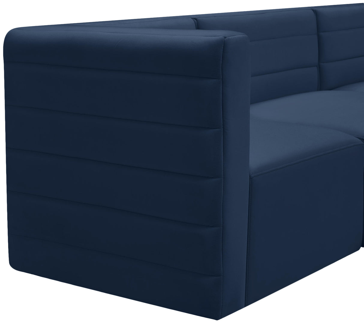 Quincy Navy Velvet Modular Sofa - galleria furniture outlet