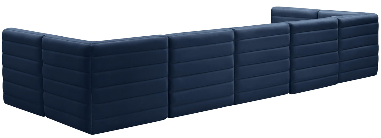 Quincy Navy Velvet Modular Sectional - galleria furniture outlet