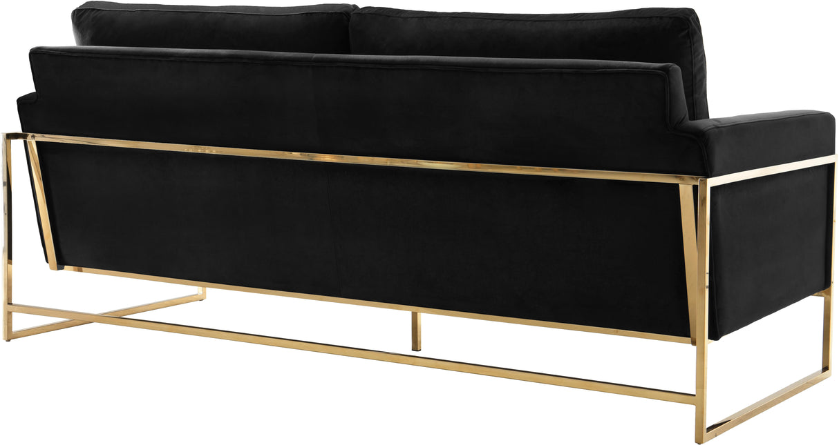 Mila Black Velvet Sofa - galleria furniture outlet