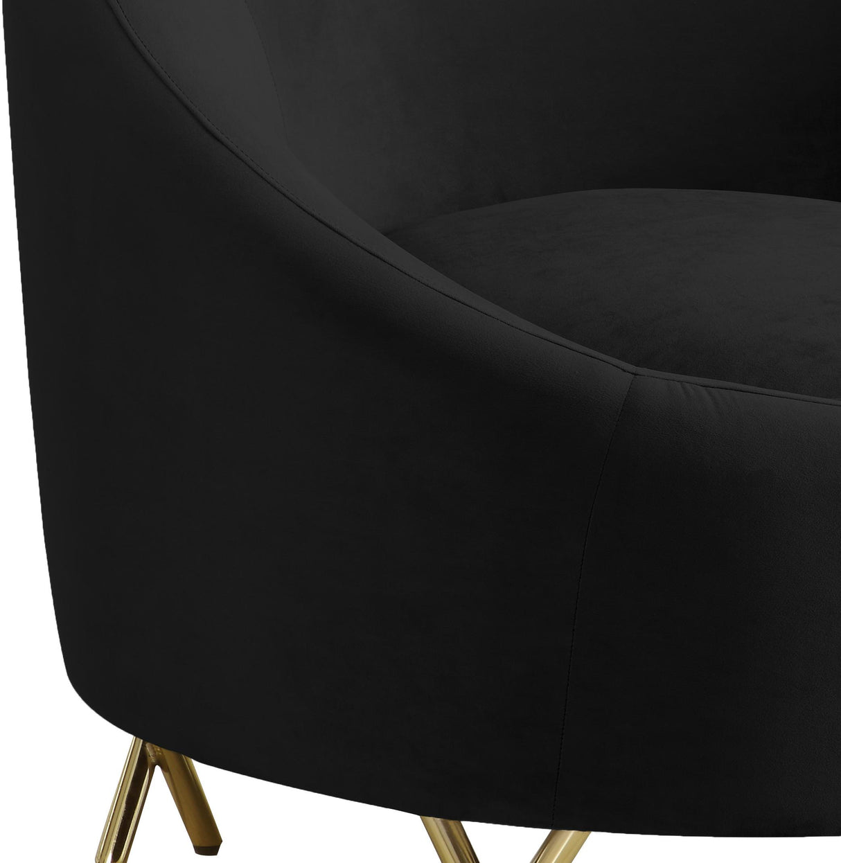 Serpentine Black Velvet Chair - galleria furniture outlet