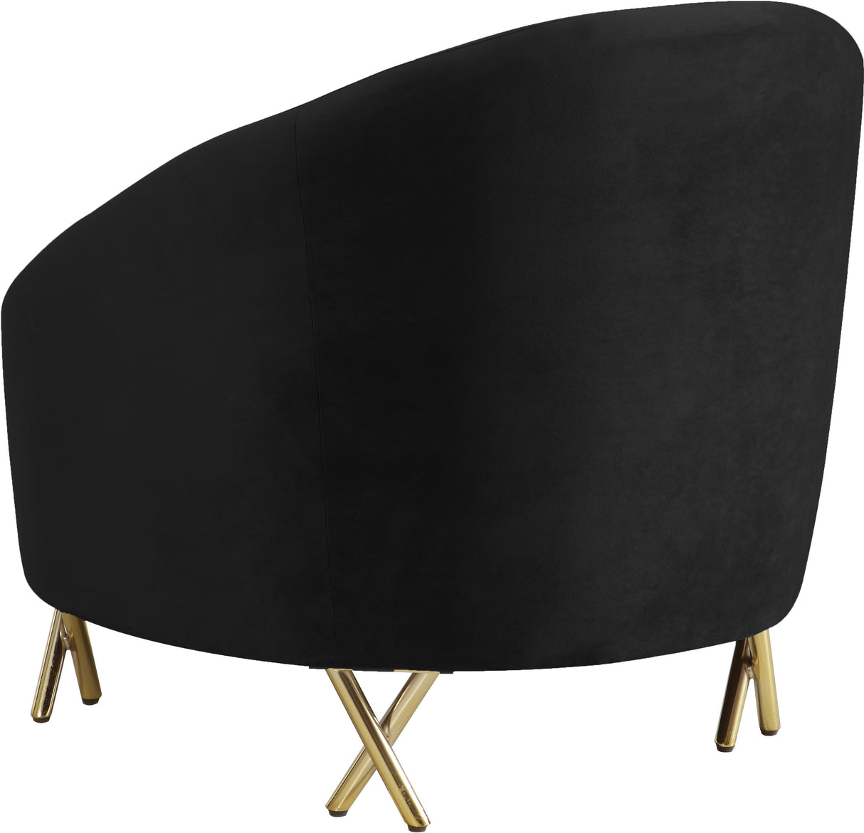 Serpentine Black Velvet Chair - galleria furniture outlet