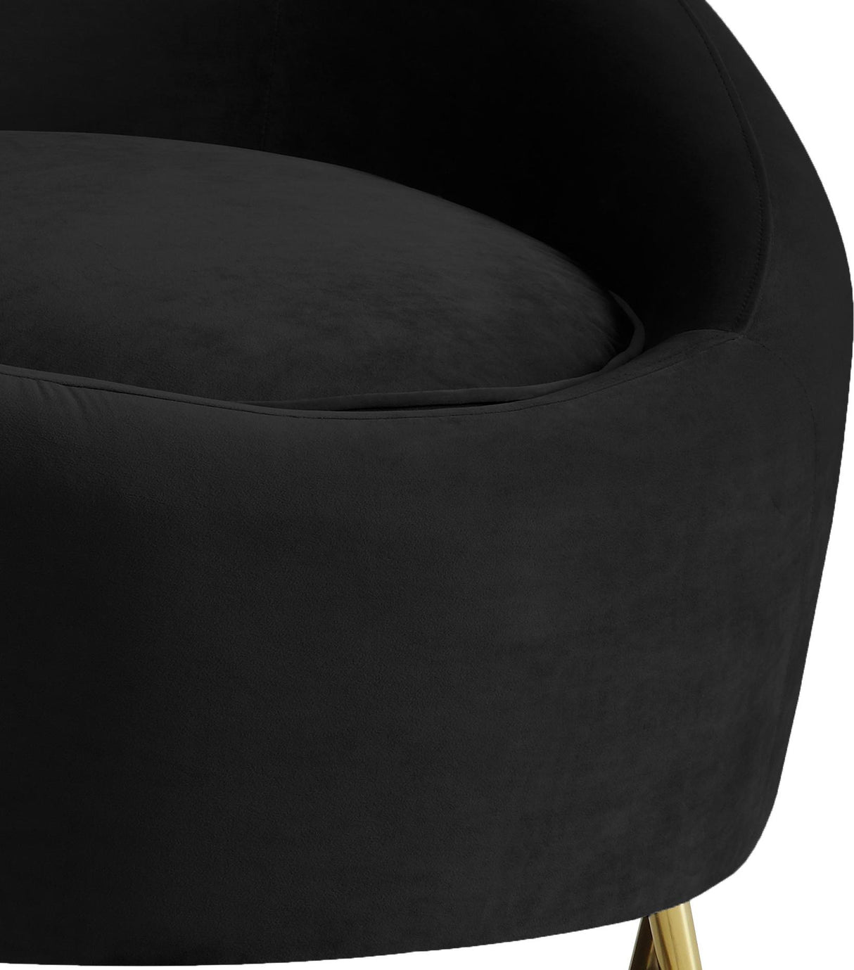 Serpentine Black Velvet Chair - galleria furniture outlet
