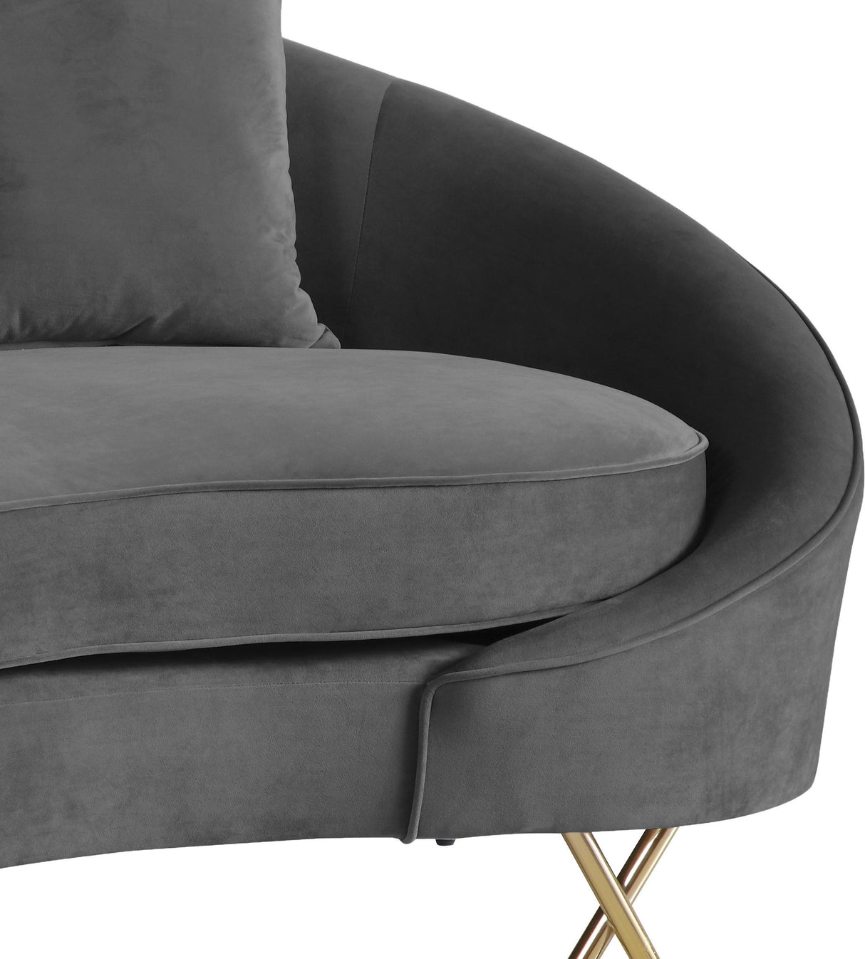 Serpentine Grey Velvet Sofa - galleria furniture outlet