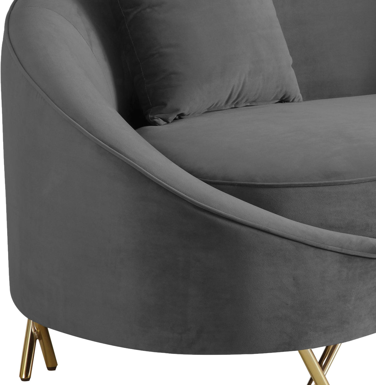 Serpentine Grey Velvet Loveseat - galleria furniture outlet