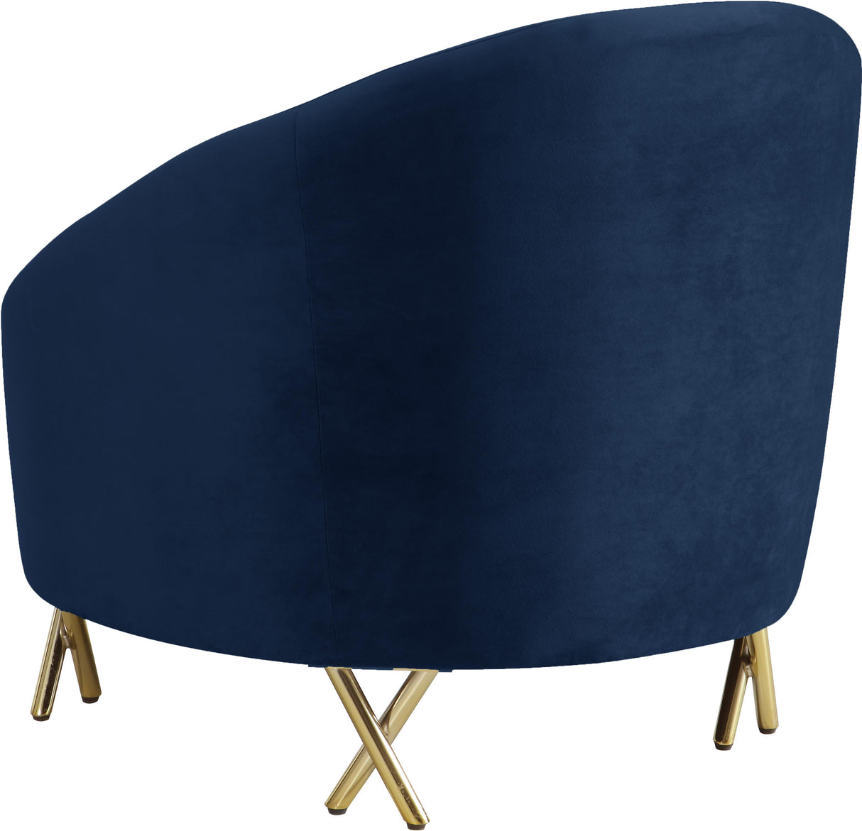 Serpentine Navy Velvet Chair - galleria furniture outlet
