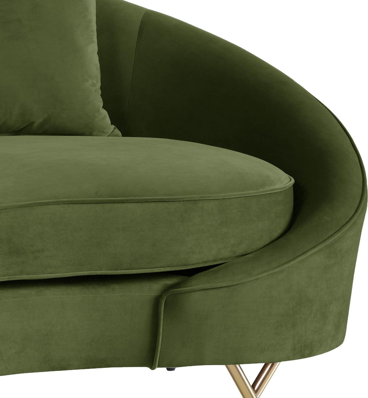 Serpentine Olive Velvet Loveseat - galleria furniture outlet