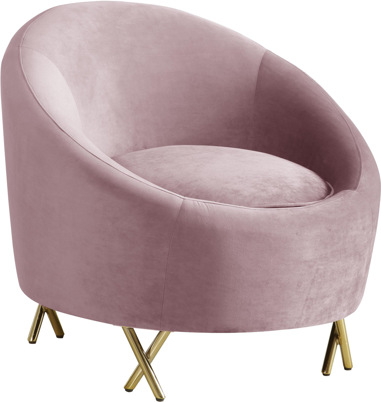 Serpentine Pink Velvet Chair - galleria furniture outlet
