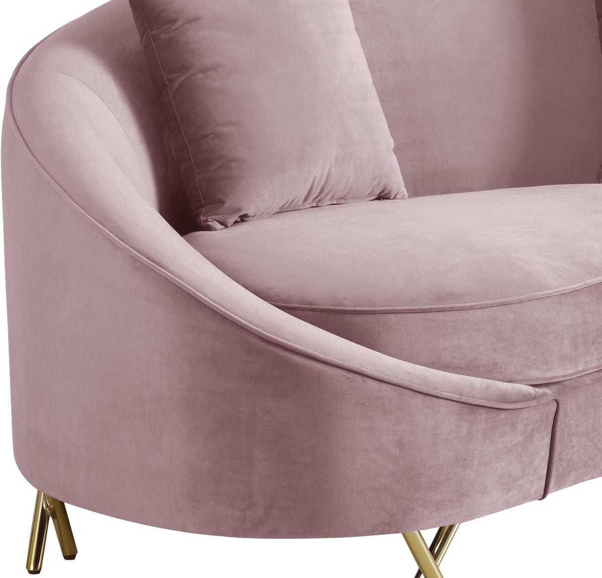 Serpentine Pink Velvet Loveseat - galleria furniture outlet