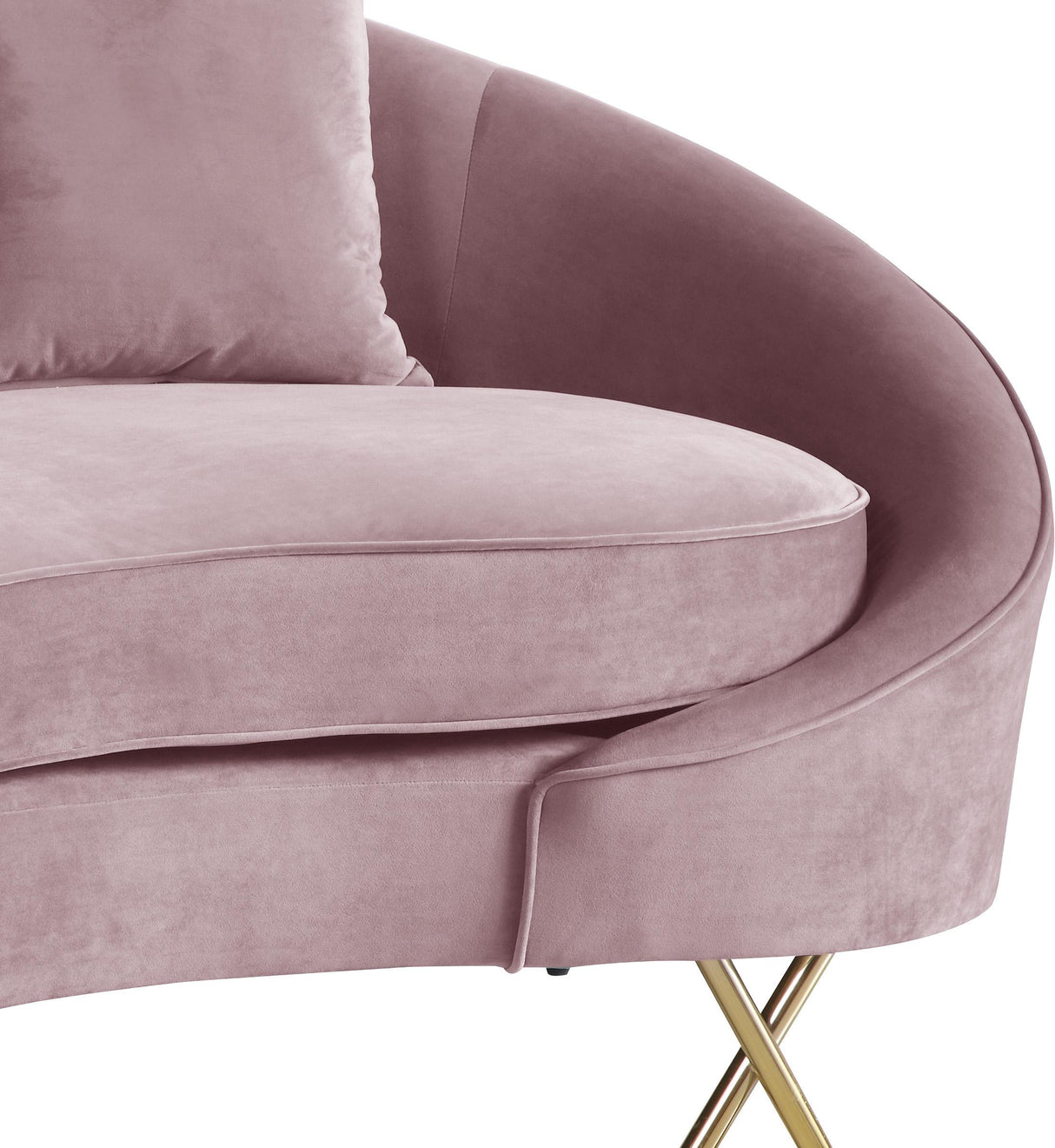 Serpentine Pink Velvet Sofa - galleria furniture outlet