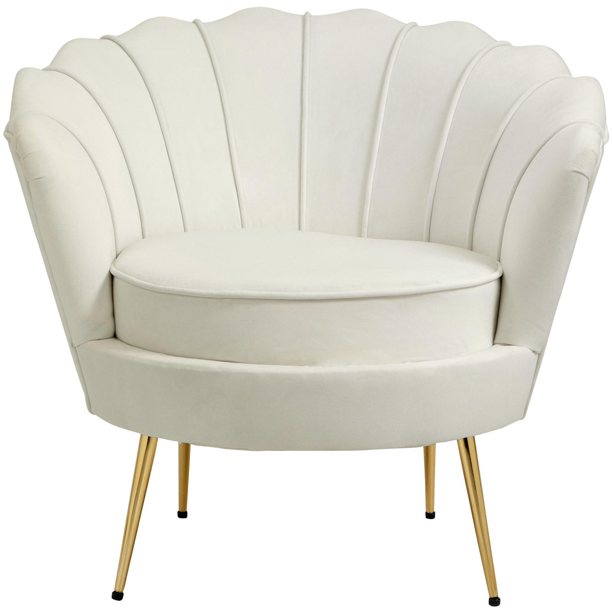 Gardenia Cream Velvet Chair - galleria furniture outlet
