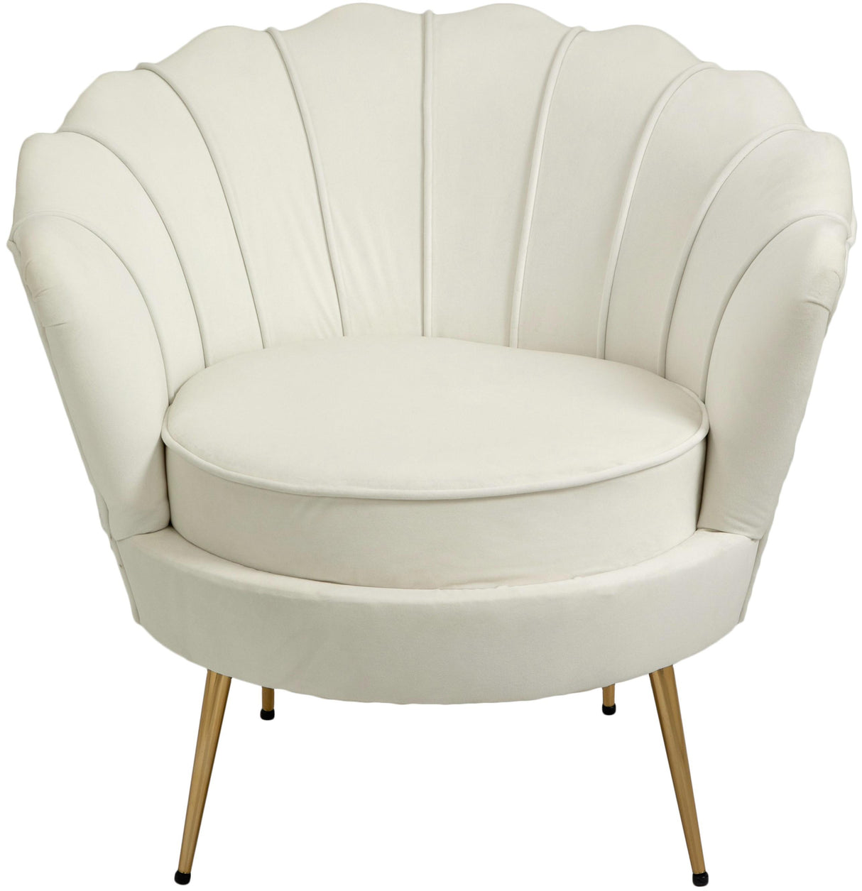 Gardenia Cream Velvet Chair - galleria furniture outlet