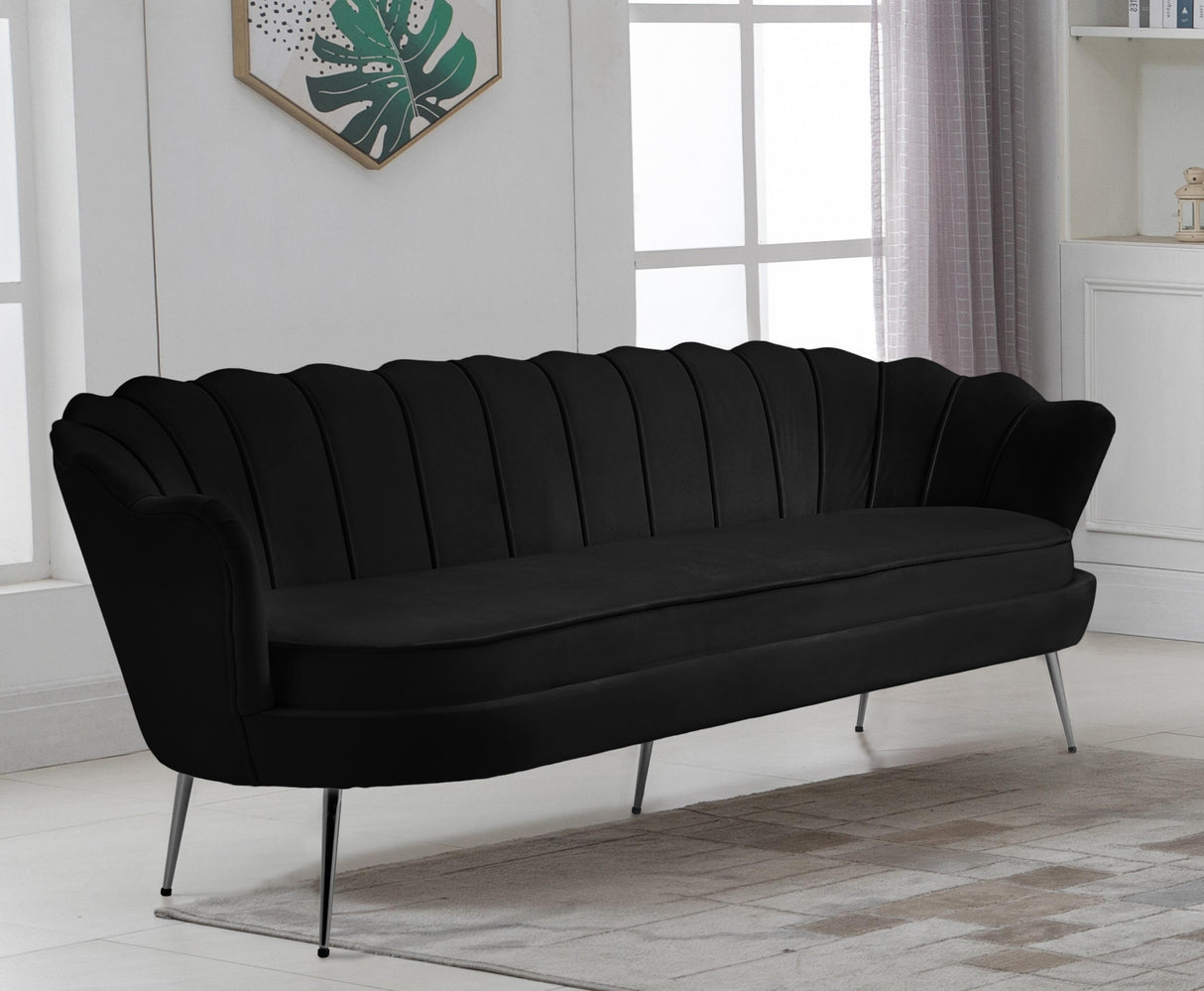 Gardenia Black Velvet Sofa - galleria furniture outlet