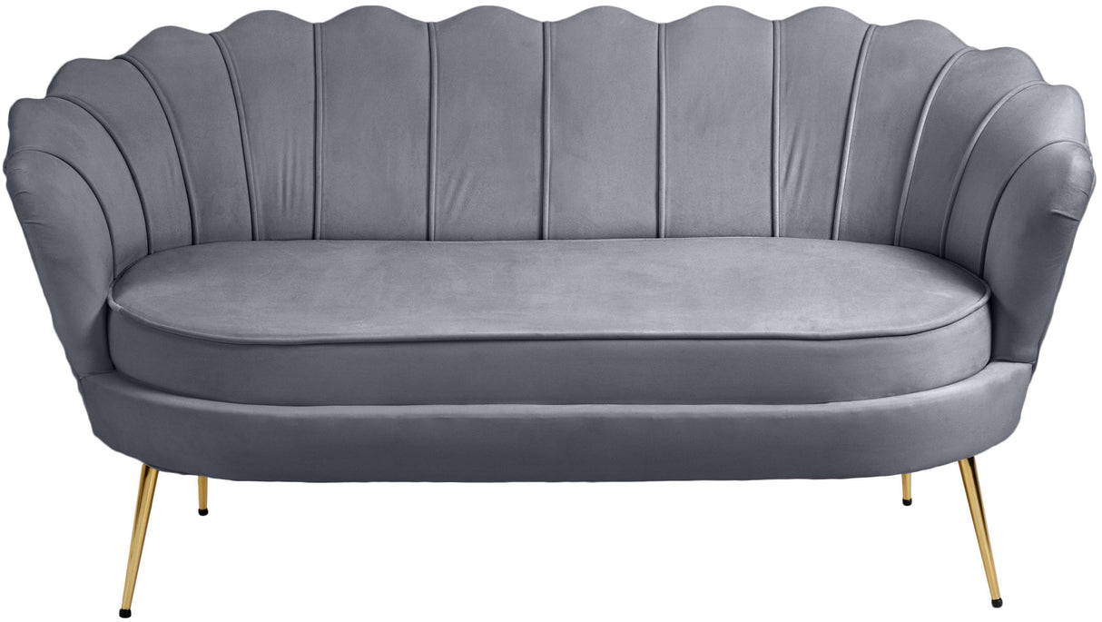 Gardenia Grey Velvet Loveseat - galleria furniture outlet