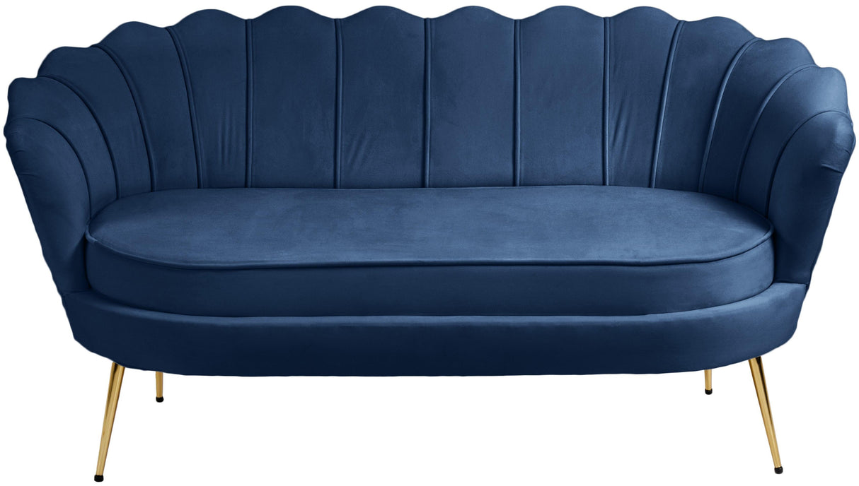 Gardenia Navy Velvet Loveseat - galleria furniture outlet