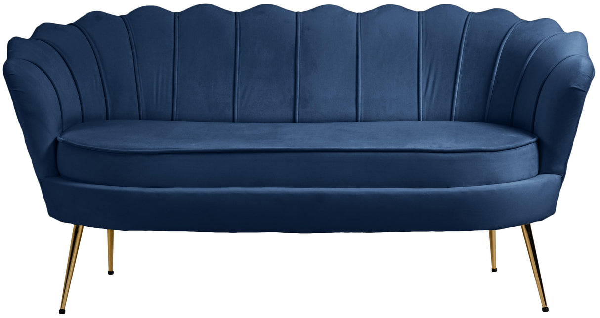 Gardenia Navy Velvet Loveseat - galleria furniture outlet