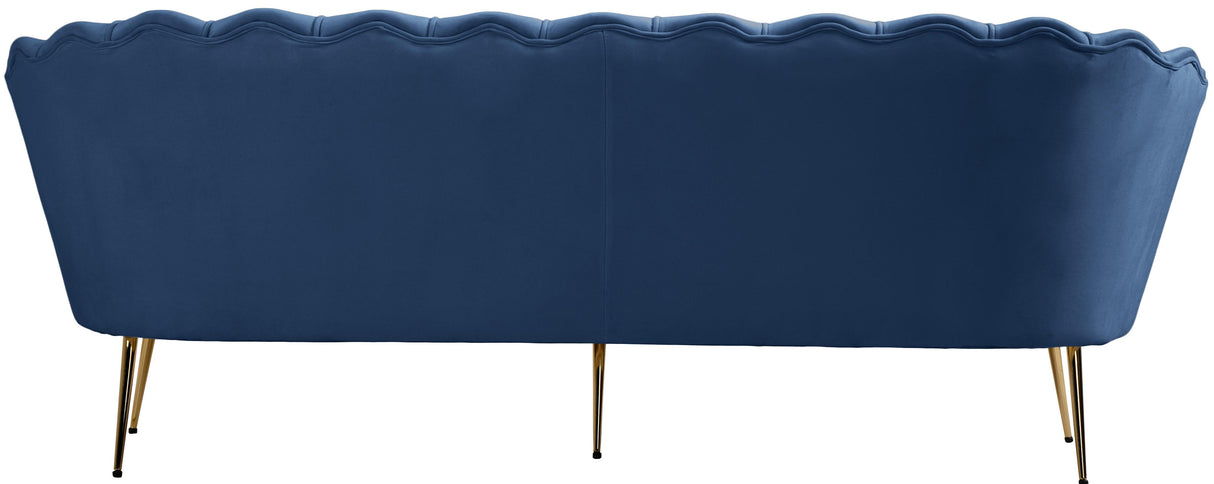 Gardenia Navy Velvet Sofa - galleria furniture outlet