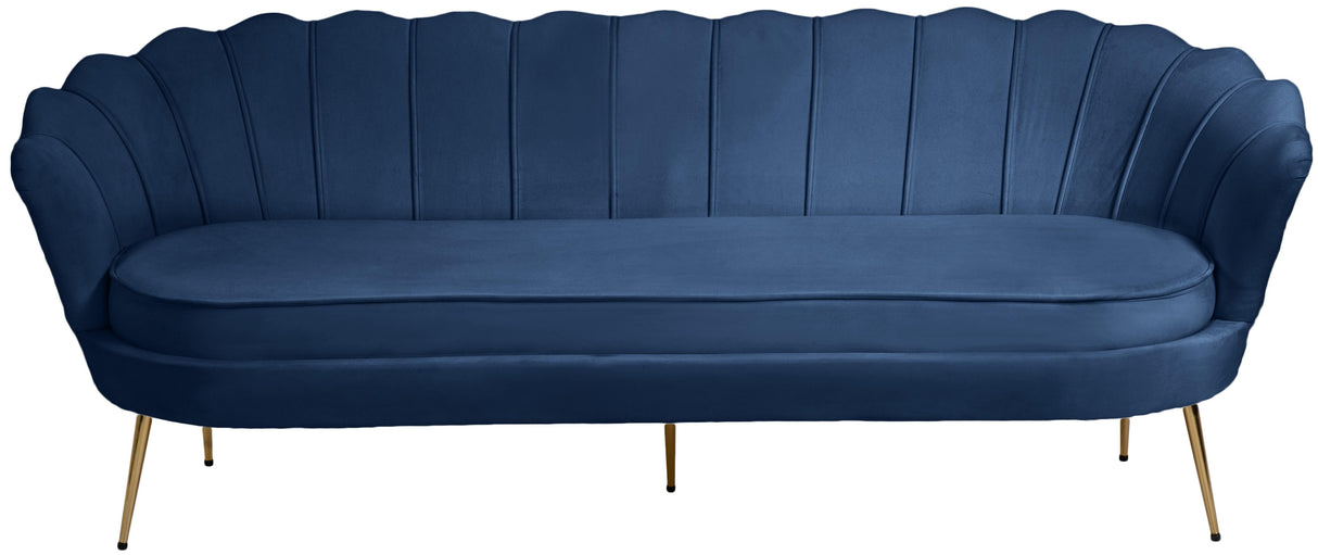 Gardenia Navy Velvet Sofa - galleria furniture outlet
