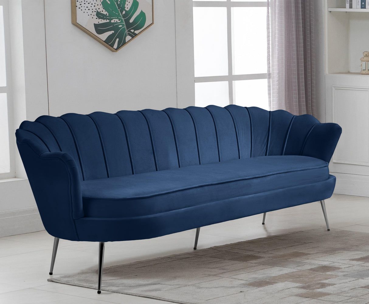 Gardenia Navy Velvet Sofa - galleria furniture outlet