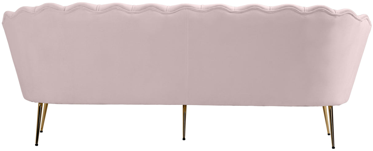 Gardenia Pink Velvet Sofa - galleria furniture outlet