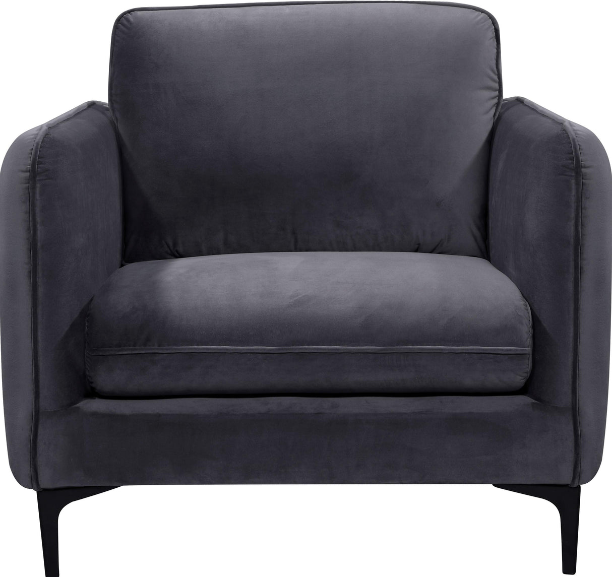 Poppy Grey Velvet Chair - galleria furniture outlet