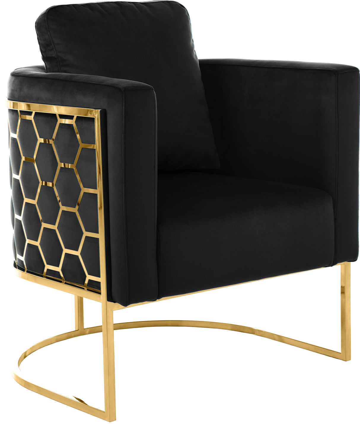 Casa Black Velvet Chair - galleria furniture outlet