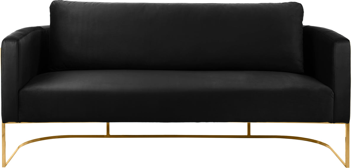 Casa Black Velvet Sofa - galleria furniture outlet