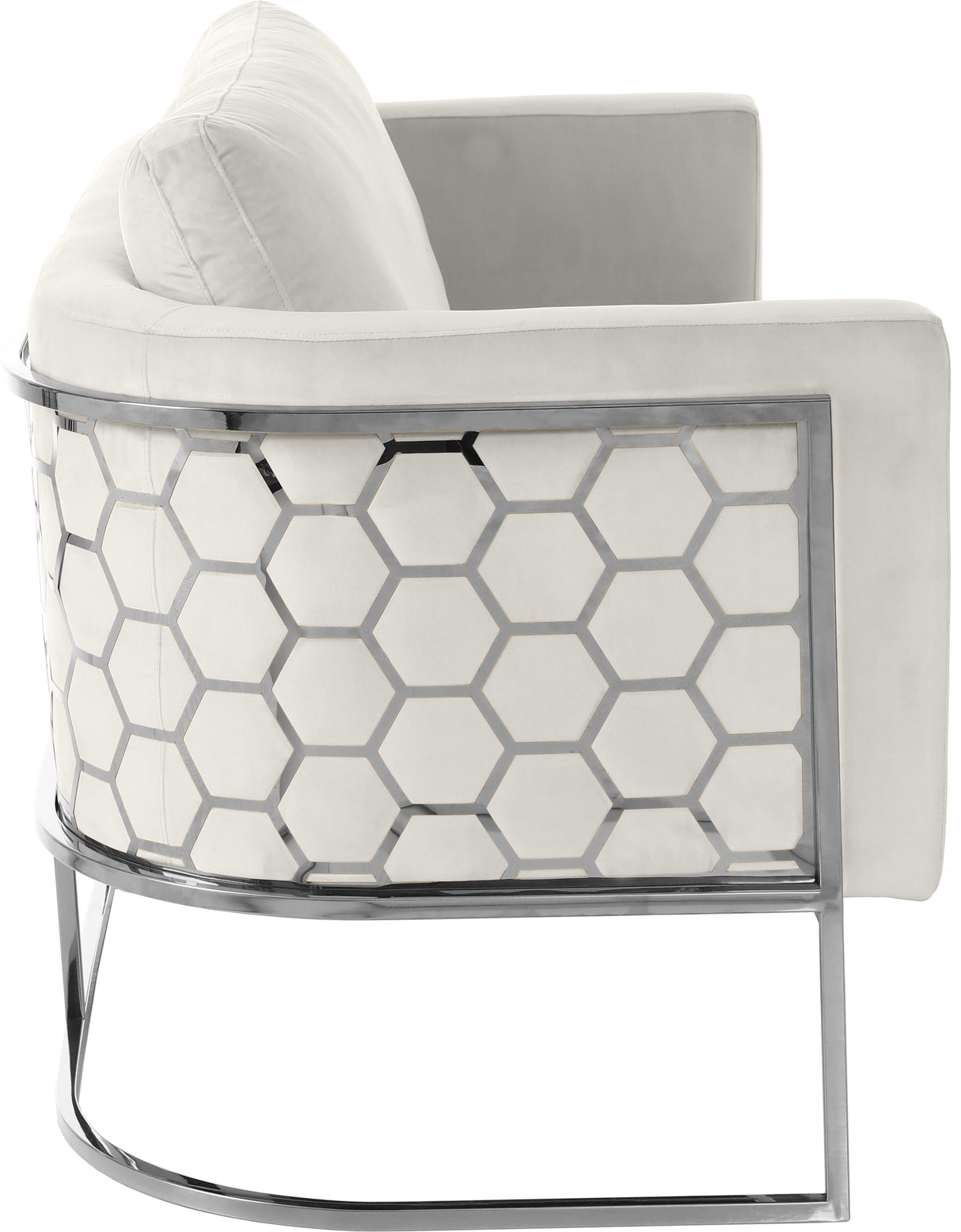 Casa Cream Velvet Loveseat - galleria furniture outlet