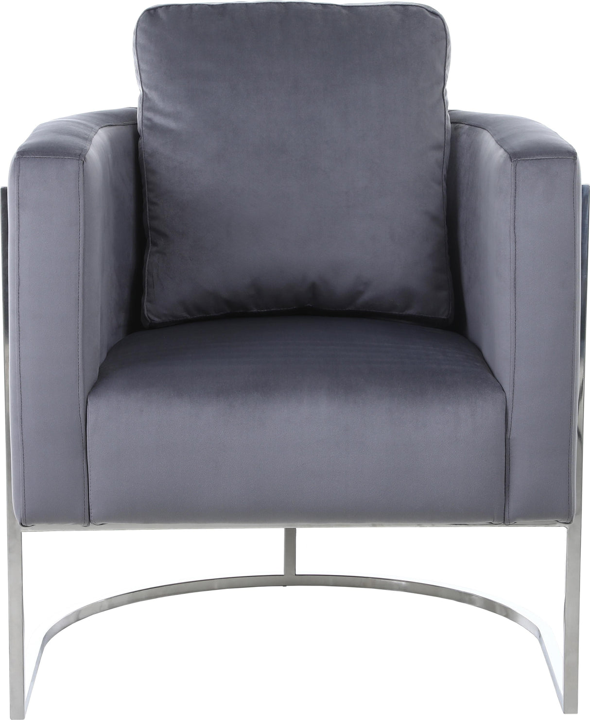 Casa Grey Velvet Chair - galleria furniture outlet