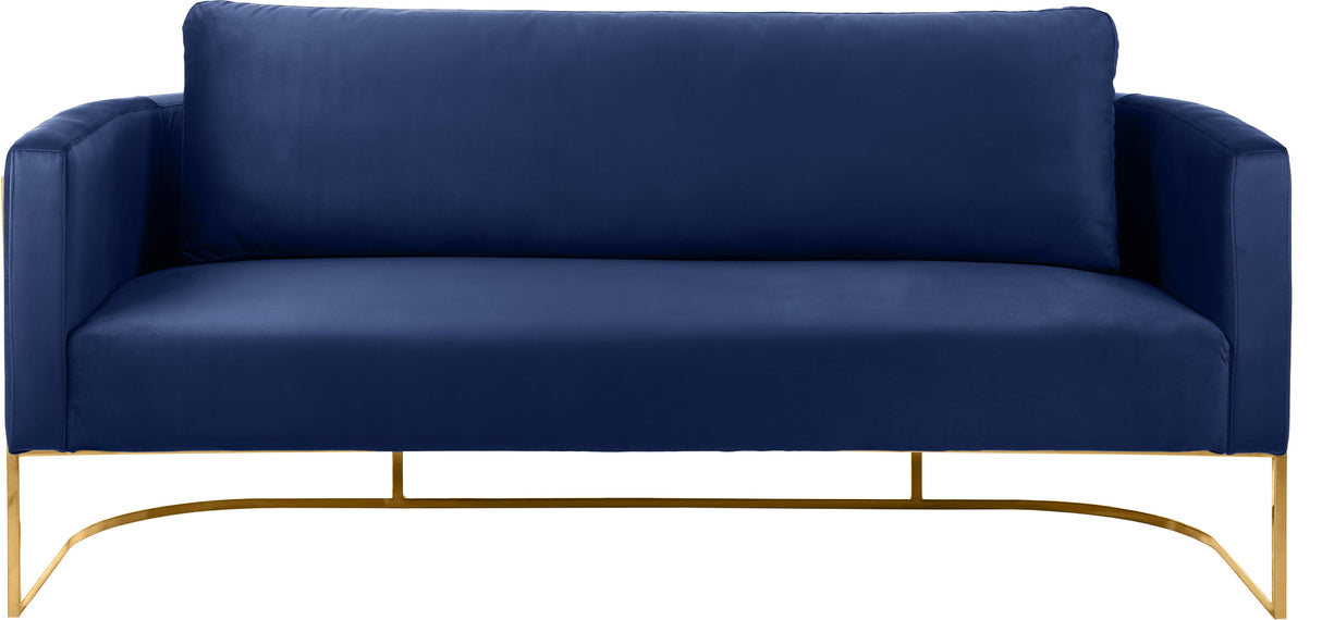 Casa Navy Velvet Sofa - galleria furniture outlet