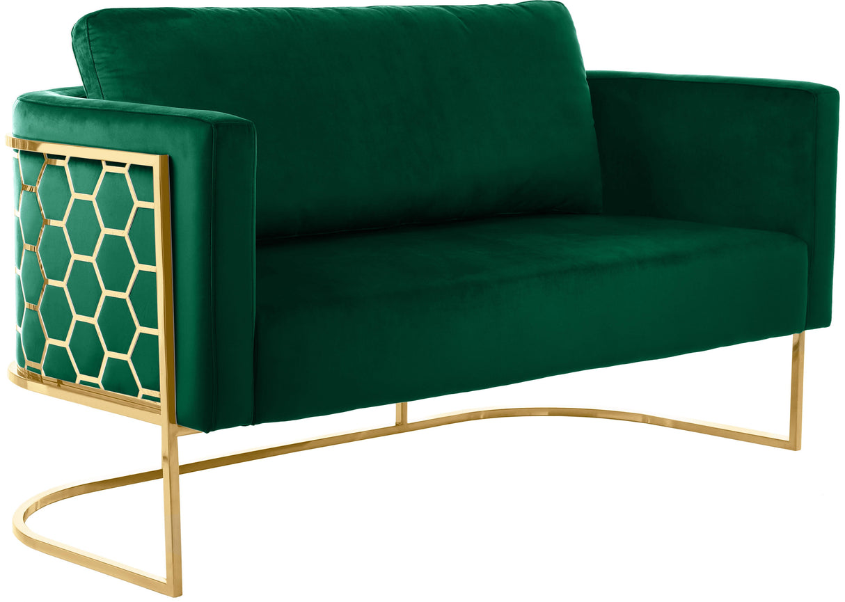 Casa Green Velvet Loveseat - galleria furniture outlet
