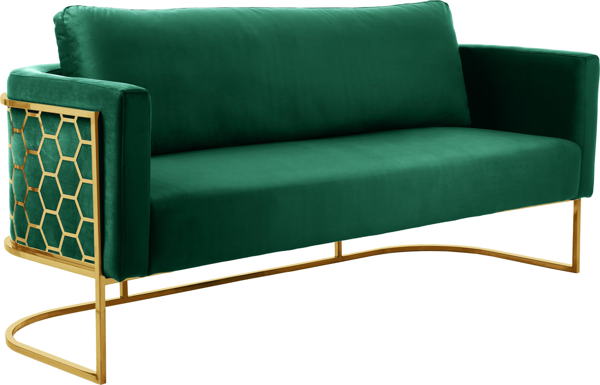 Casa Green Velvet Sofa - galleria furniture outlet