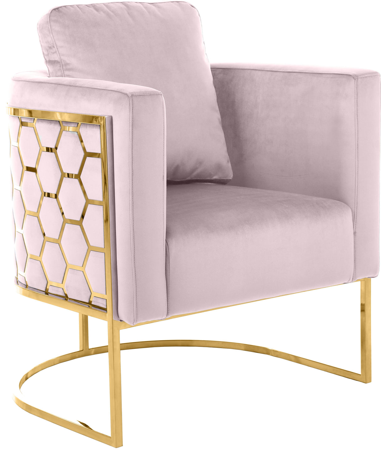Casa Pink Velvet Chair - galleria furniture outlet