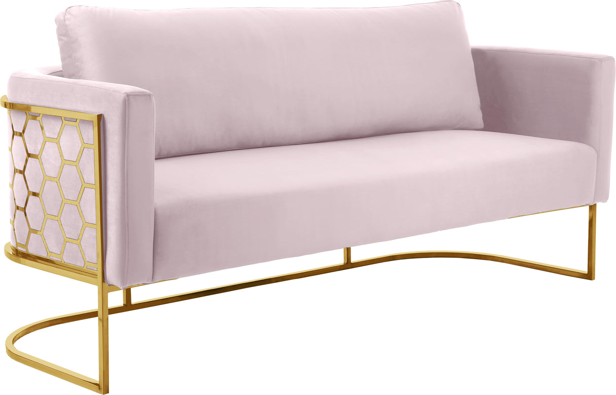 Casa Pink Velvet Sofa - galleria furniture outlet