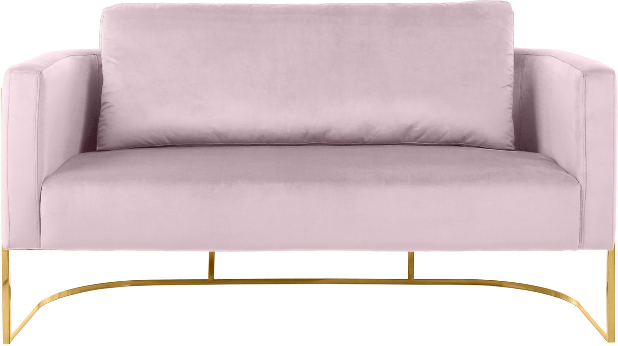 Casa Pink Velvet Loveseat - galleria furniture outlet