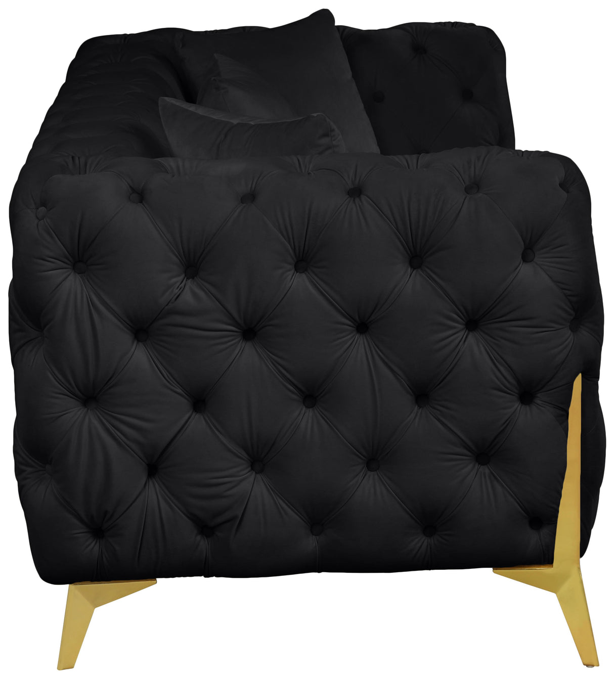 Kingdom Black Velvet Sofa - galleria furniture outlet