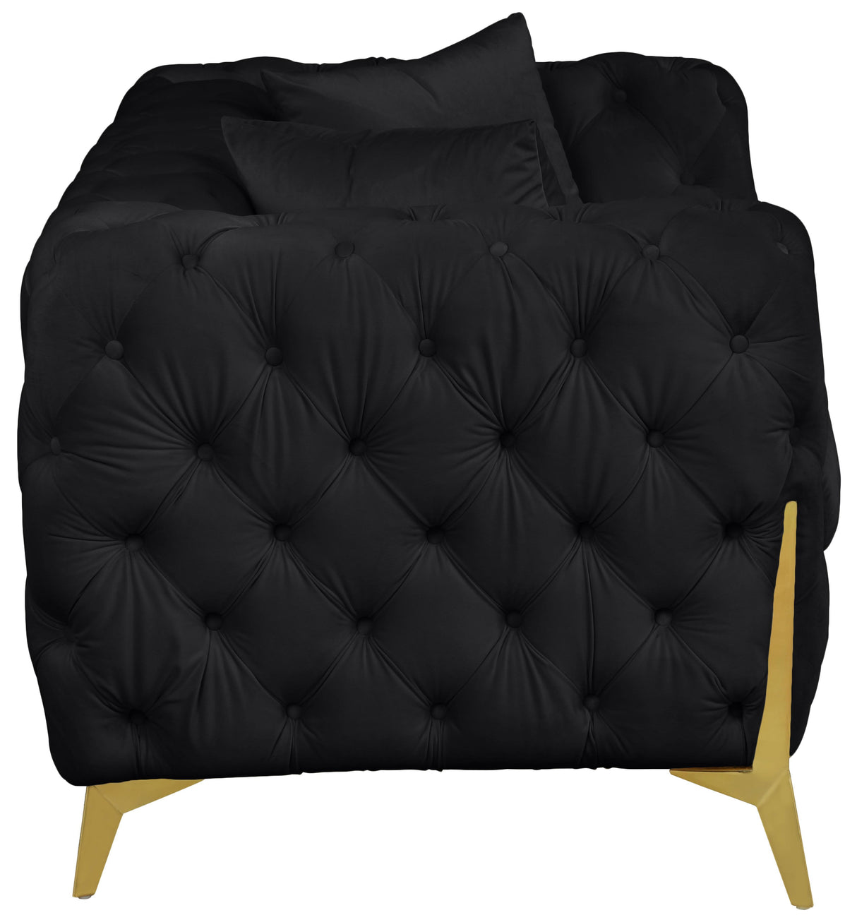 Kingdom Black Velvet Loveseat - galleria furniture outlet