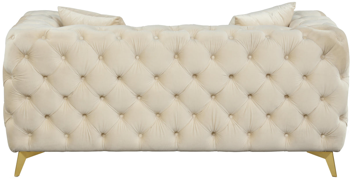 Kingdom Cream Velvet Loveseat - galleria furniture outlet