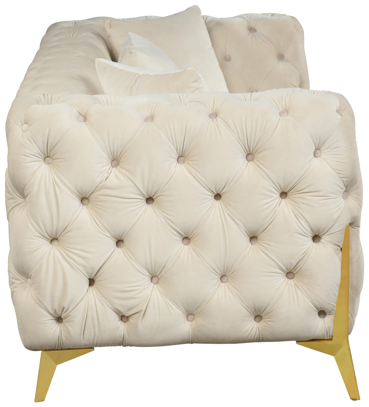 Kingdom Cream Velvet Sofa - galleria furniture outlet