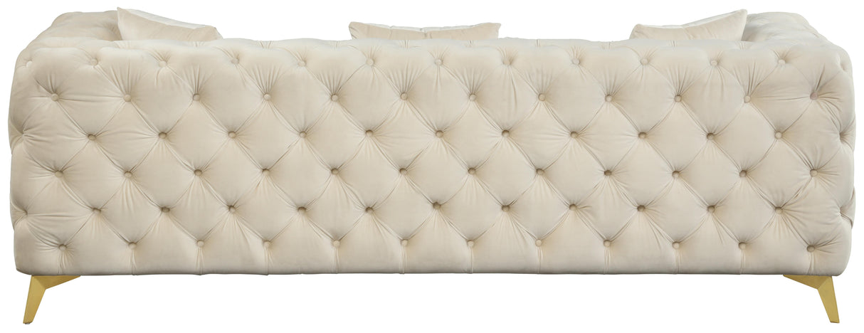 Kingdom Cream Velvet Sofa - galleria furniture outlet