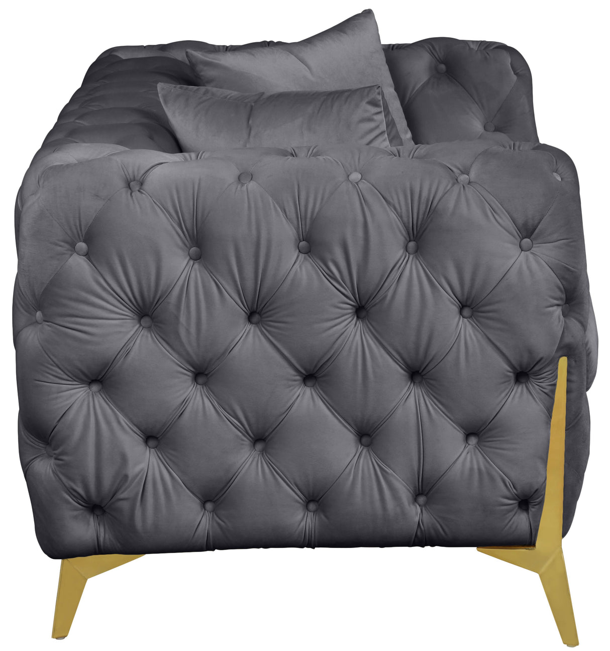 Kingdom Grey Velvet Loveseat - galleria furniture outlet