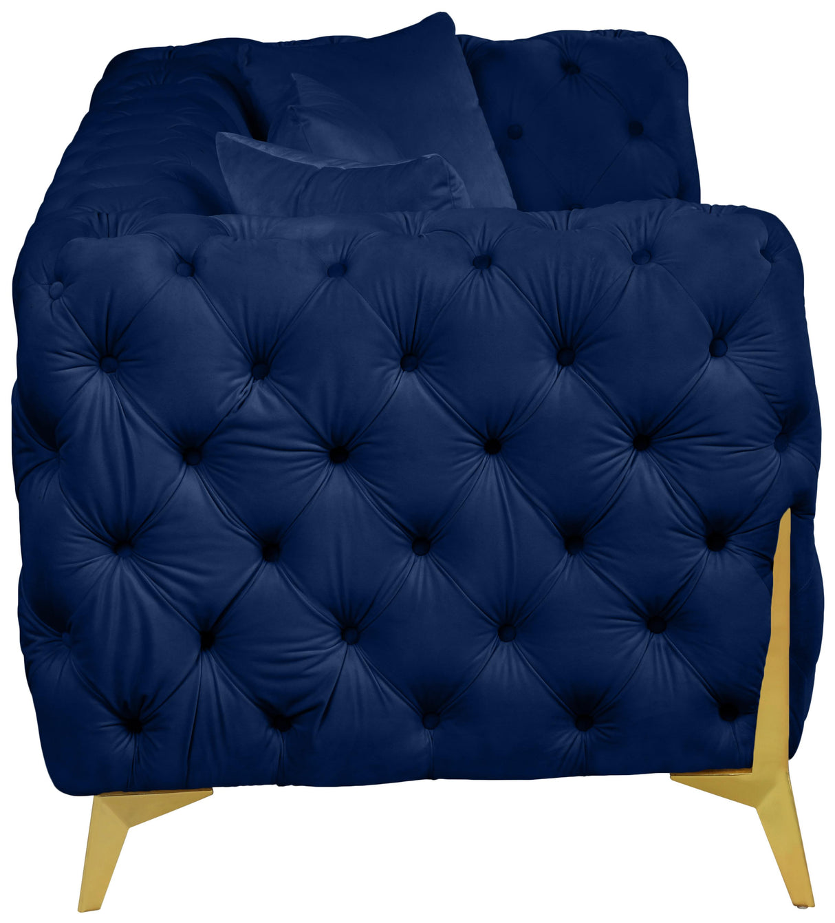 Kingdom Navy Velvet Sofa - galleria furniture outlet