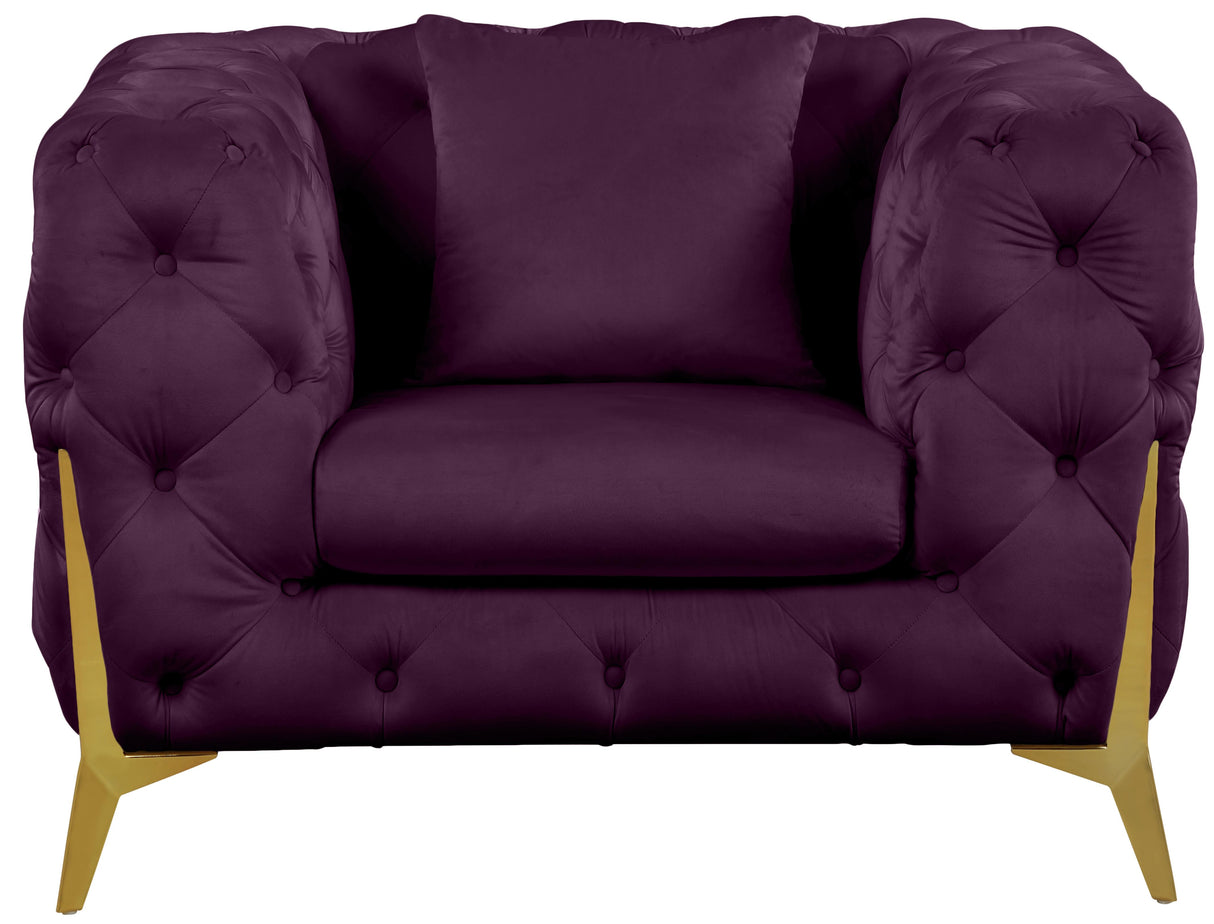 Kingdom Purple Velvet Chair - galleria furniture outlet