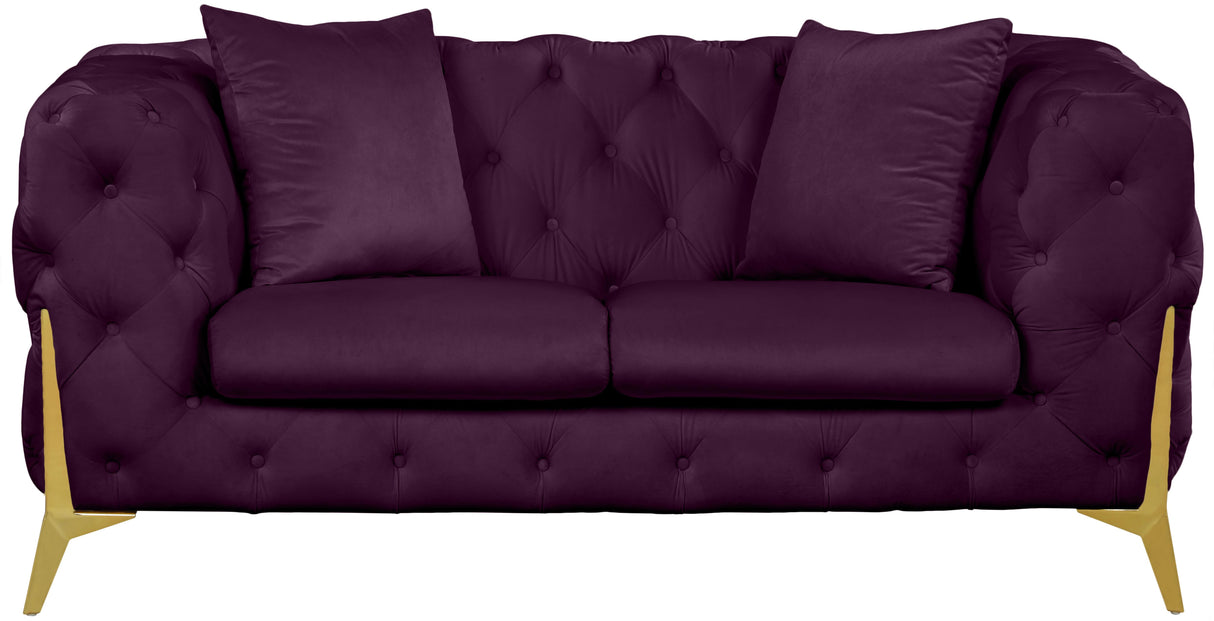 Kingdom Purple Velvet Loveseat - galleria furniture outlet