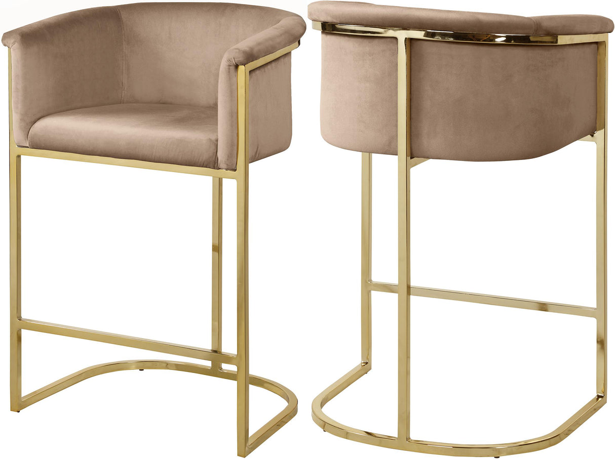 Donatella Beige Velvet Stool